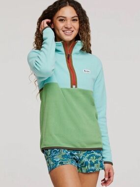 Cotopaxi Amado Fleece Half Zip Jacket Women's XS Seaglass Kelp